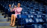Sabalenka poses with her trophy at the 2025 US Open (1)- Source: Getty